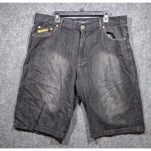 VTG Brooklyn Xpress Black Denim Long Jorts 13" inseam 40" Waist Y2K Baggy Shorts